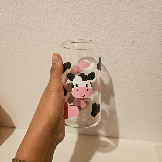 Verre vache avec couvercle en bambou