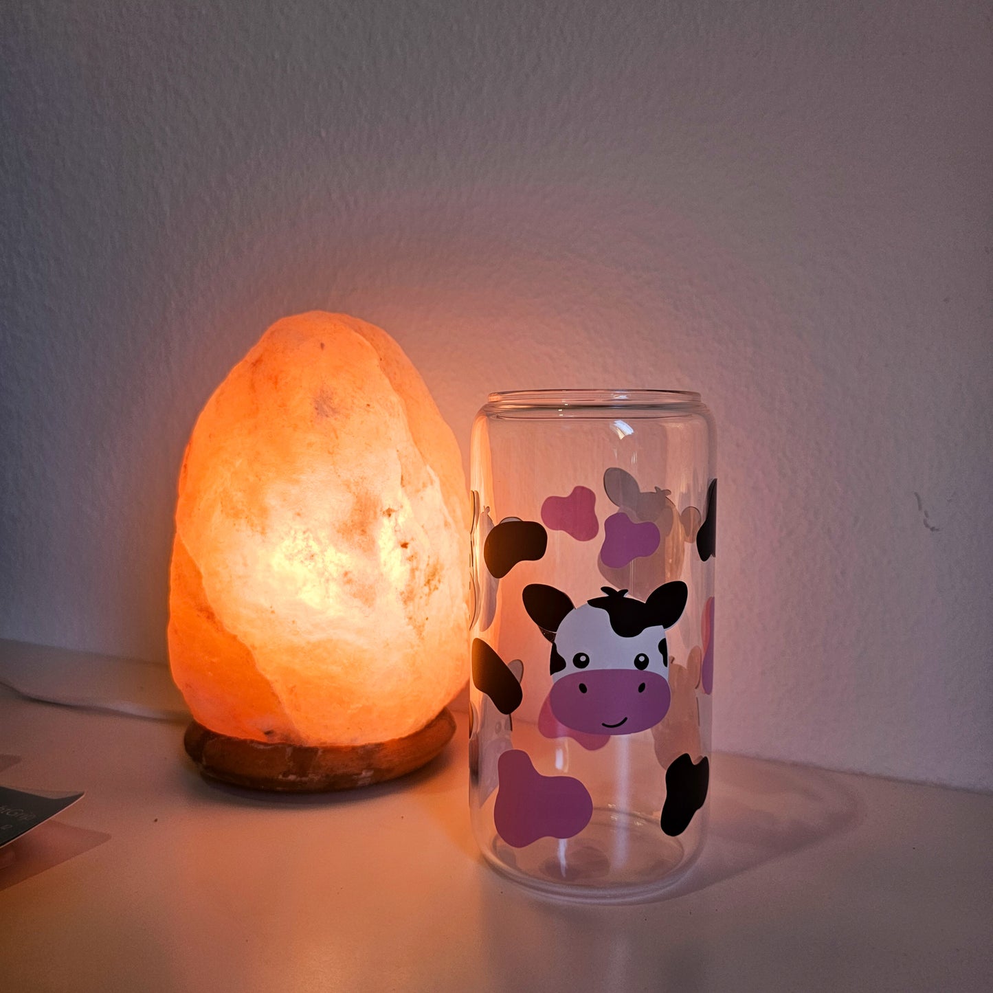 Verre vache avec couvercle en bambou