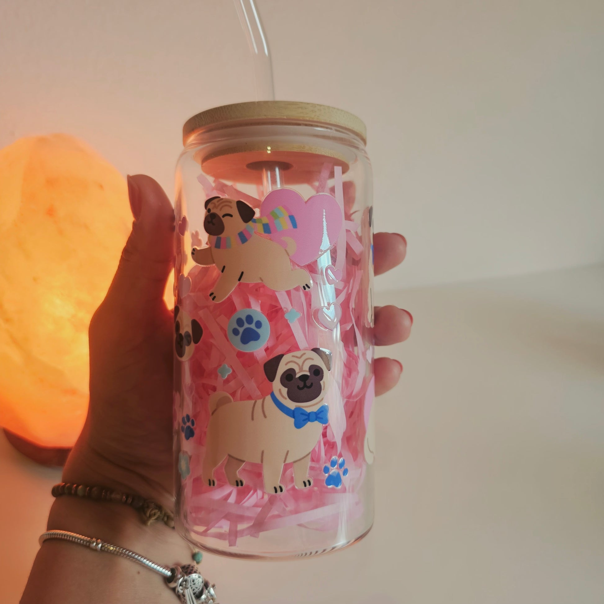 Verre pour amoureux des chiens avec motif Pug