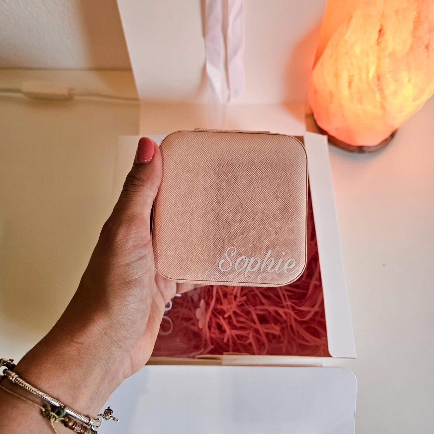 Coffret cadeau personnalisé – Verre et boîte à bijoux avec prénom