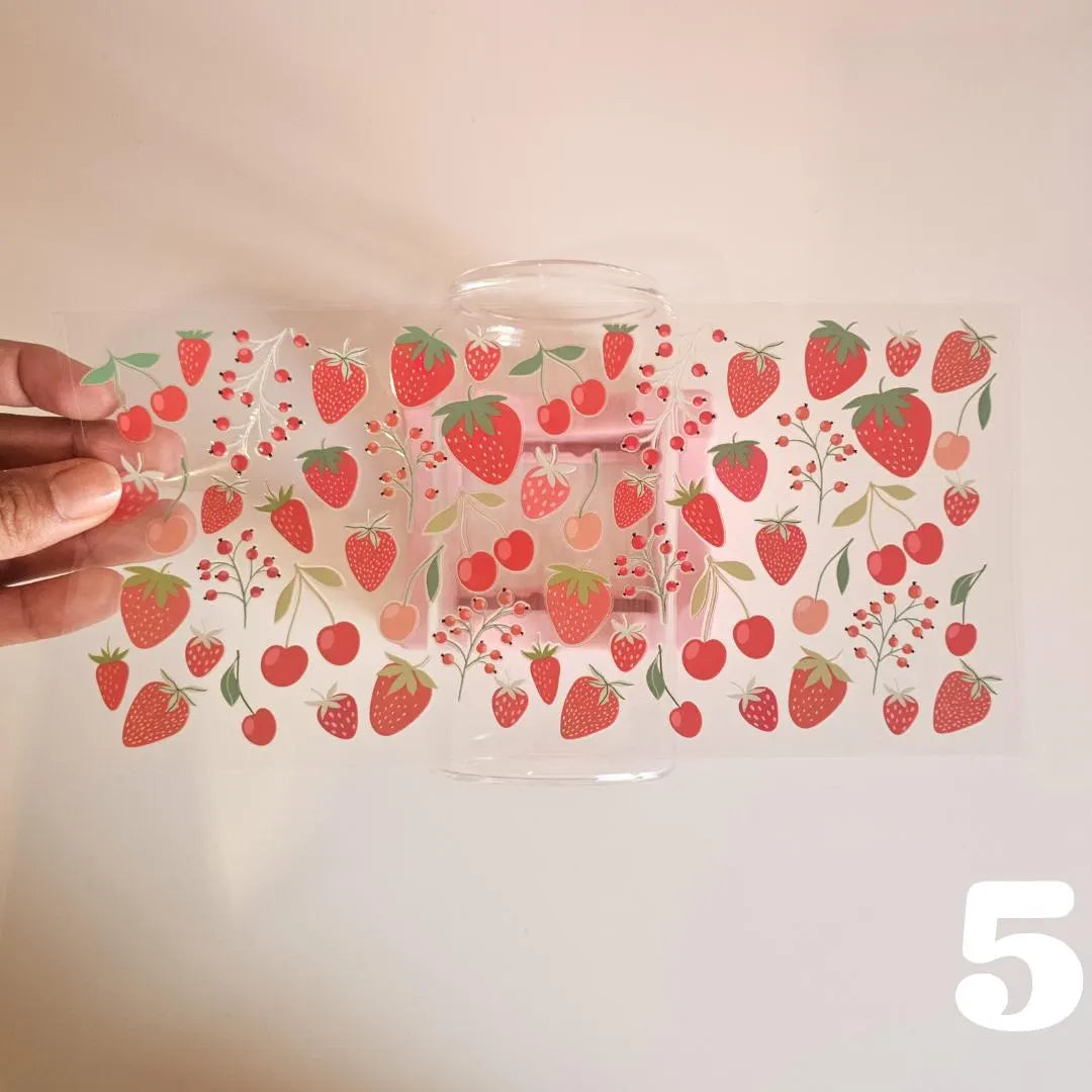 Verre fraises avec couvercle en bambou