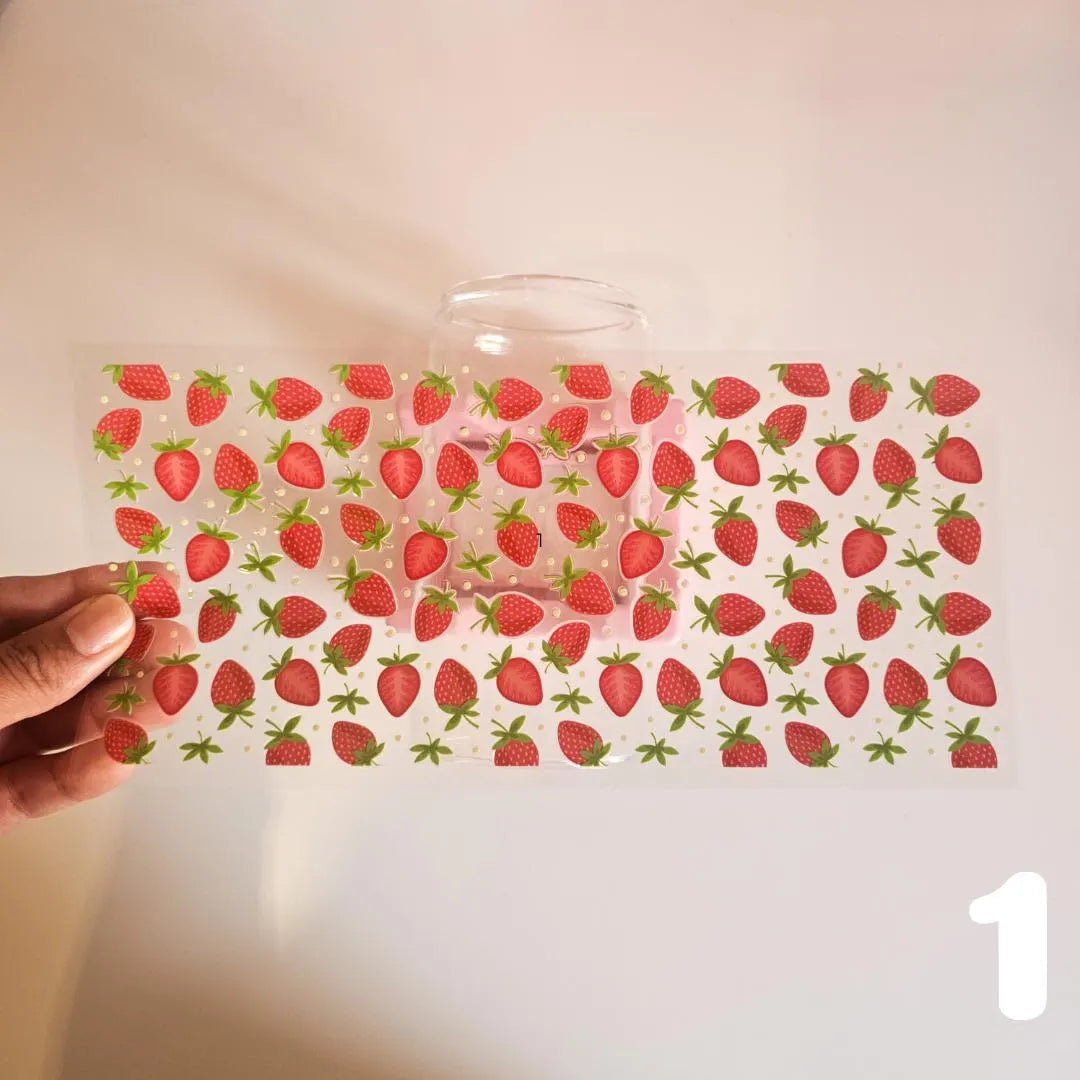 Verre fraises avec couvercle en bambou