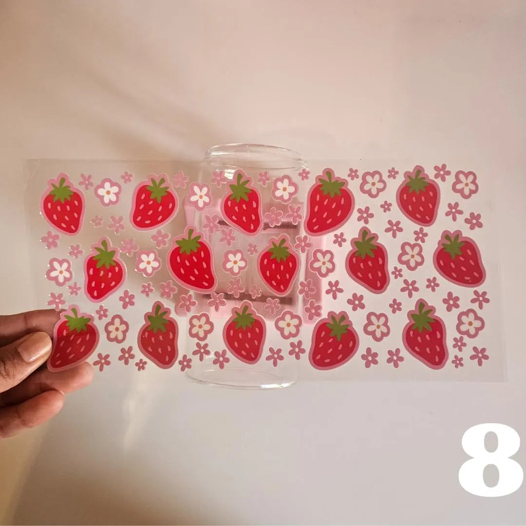 Verre fraises avec couvercle en bambou