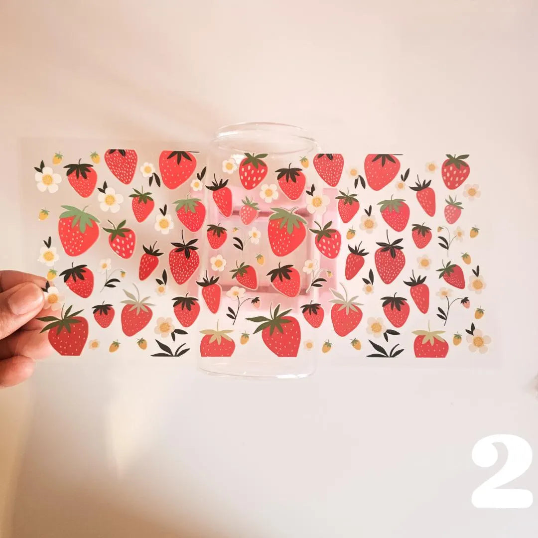 Verre fraises avec couvercle en bambou