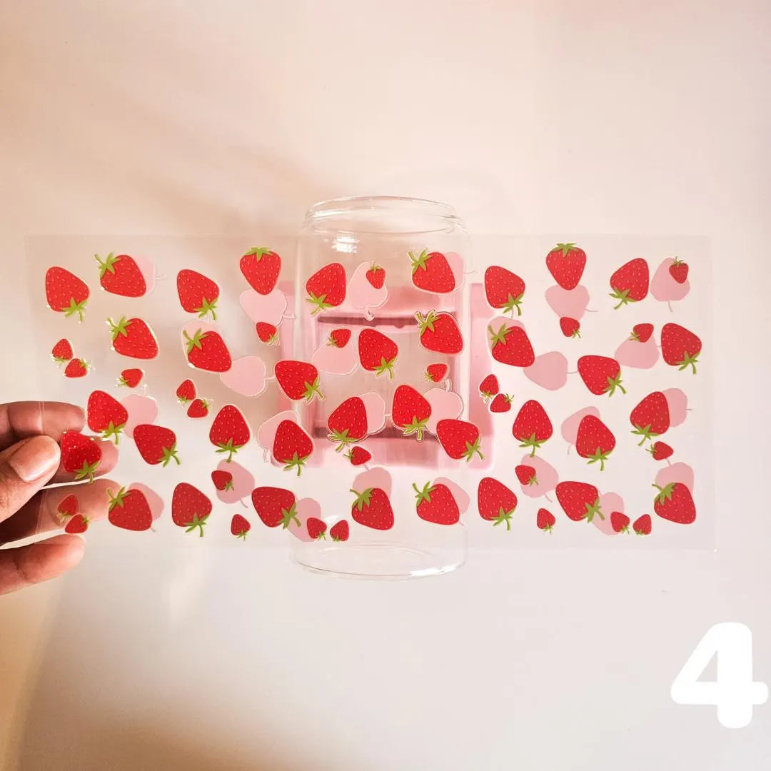 Verre fraises avec couvercle en bambou